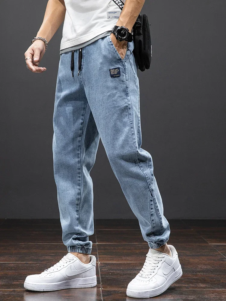 Cargo Jeans Spring Summer Black Blue Cargo Jeans Men Streetwear Denim Jogger Pants Men Baggy Harem Jean Trousers Plus Size M-8XL