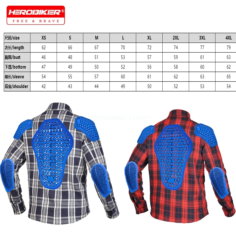 오토바이 라이딩 수트 캐주얼 레트로 오토바이 재킷 남성용 사계절 체크 셔츠 라이딩 수트 안티폴 5종 보호 장비