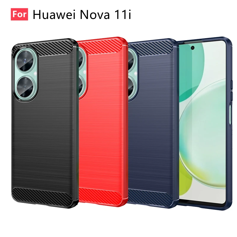 

For Cover Huawei Nova 11i Case Hard Shockproof Bumper Carbon Fiber Phone Cover For Huawei Nova 11i Case Huawei Nova 11i Fundas