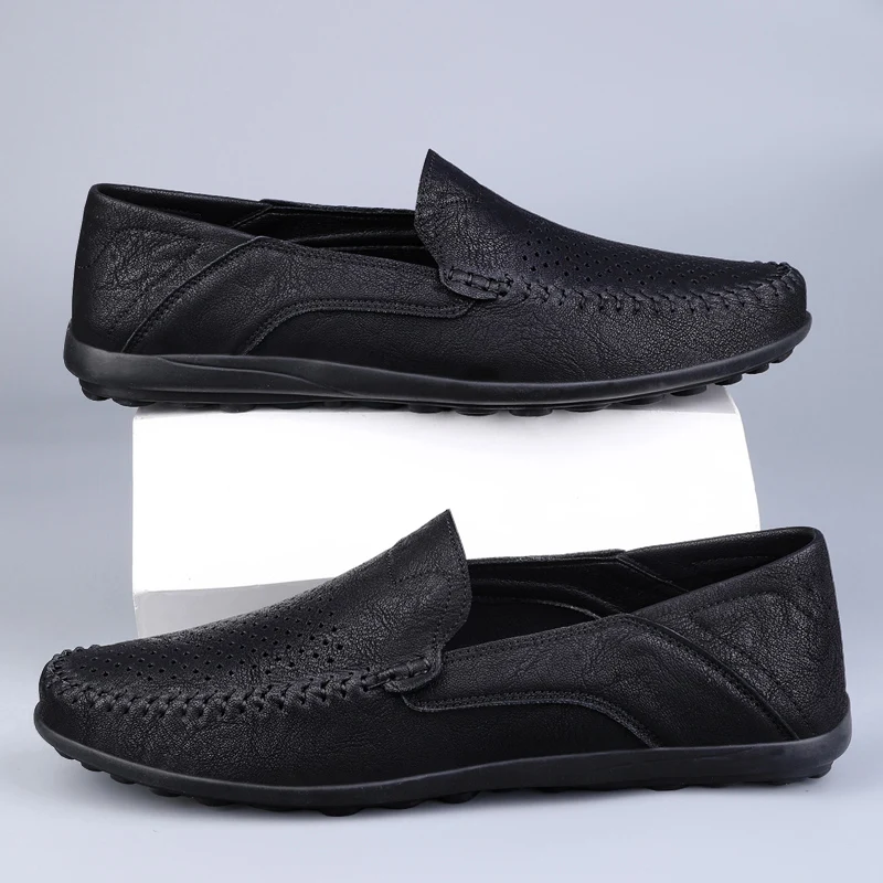 Split Leather Men Loafers Slip On Flats Casual Shoes For Men Moccasins Super Soft Men Footwear For Summer And Spring