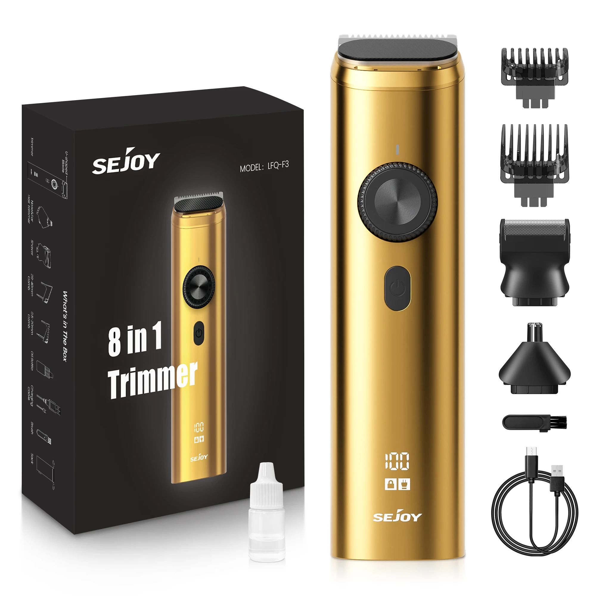 Sejoy Professional Men Hair Clippers for Hair Cutting Cordless Barber Hair Trimmer for Men with LED Display Rechargeable
