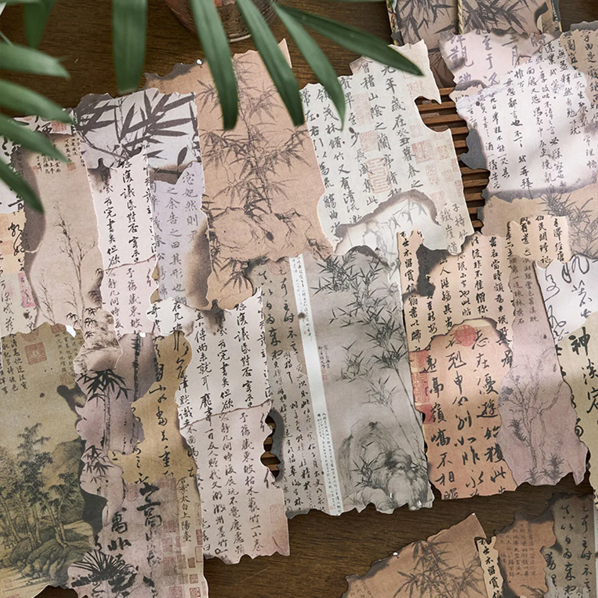 Chinese style calligraphy characters hand curtain decorative base material paper 30 PCS for handmade diy Diary Background craft paper handmade craft paper handmade paper