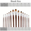 13pcs Artist Filbert Paint Brushes Set Wood Long Handle Soft Anti-Shedding Nylon Hair for Acrylic Oil Watercolor Gouache Paint 2