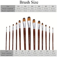 13pcs Artist Filbert Paint Brushes Set Wood Long Handle Soft Anti-Shedding Nylon Hair for Acrylic Oil Watercolor Gouache Paint 2