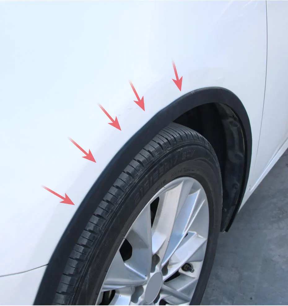 BLALION Universal Fender Flare Auto Rad Augenbraue Schutz Lippe Rad-Arch Trim Arch Extender Dekorative Kratzfeste Gummi – Detail 10