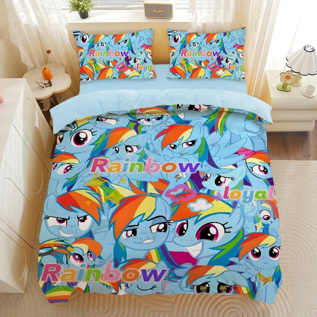 My Little Pony Bedding Sets Rainbow Pony Quilt Bed Cover Duvet
