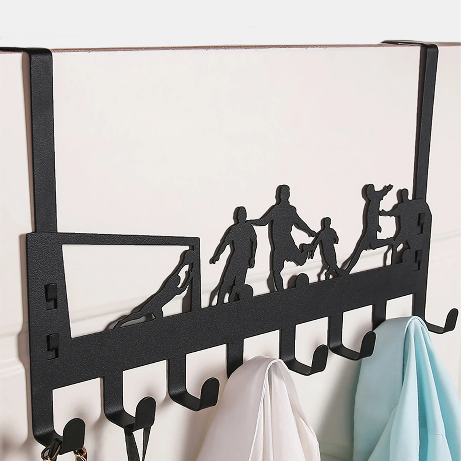 Storage Hook Door Hook 8 Hooks Clothes Hats Towel Racks No Punching Bathroom Bedroom