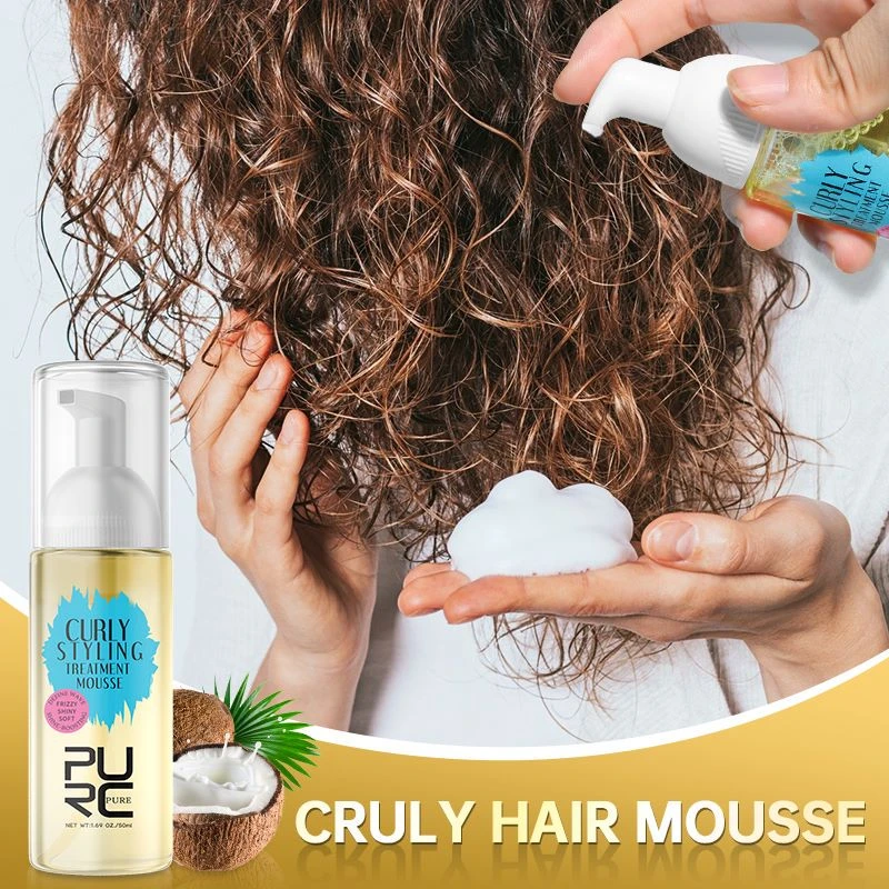 PURC Curly Styling Hair Treatment Mousse Wavy Hair Products Shampoo  Smoothing Castor Oil for Dry Damaged Frizz Hair Care| | - AliExpress