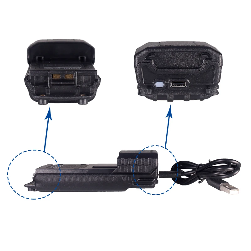 Boafeng UV-5R Battery 3800 mAh USB C Charger Enlarged for Walkie Talkie BF-F8HP UV5R UV-5RE BF-F9 5RB 5RL GT-5R Radios Extended 6