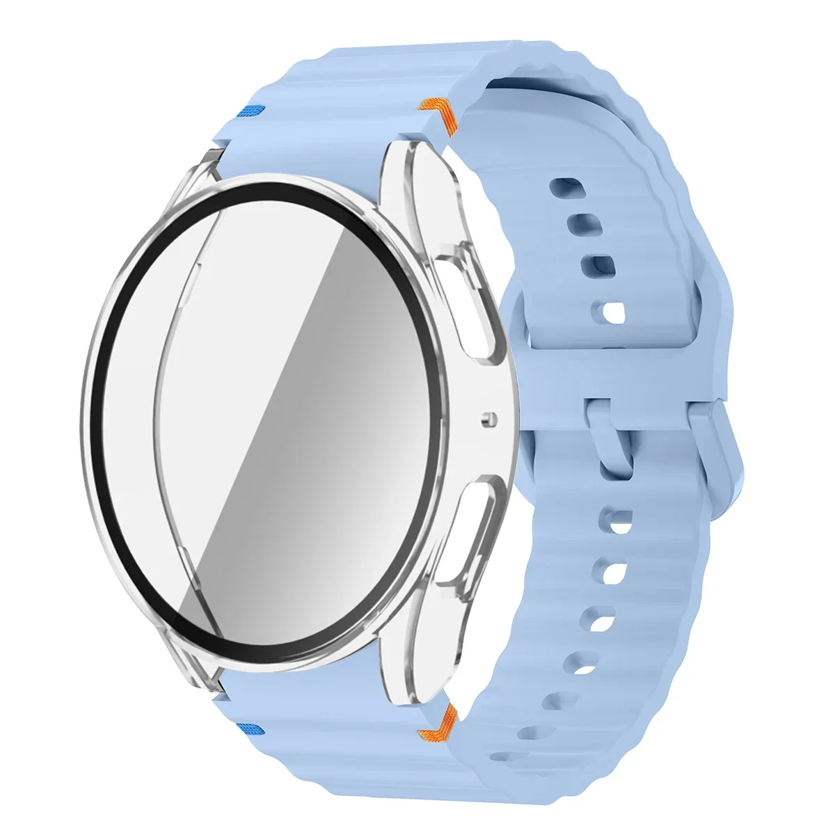 Enhanced Silicone Band and Bumper Case with Tempered Glass Screen Protector