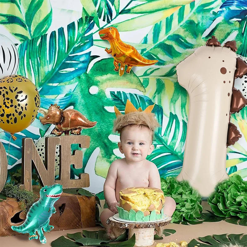 40 Zoll Dinosaurier-Themen-Party Zahlenballons Junge Mädchen 1. Dschungel-Geburtstagsparty Dekoration 1-3 Jahre Alte Kinder Zahlen-Folienballons – Detail 11