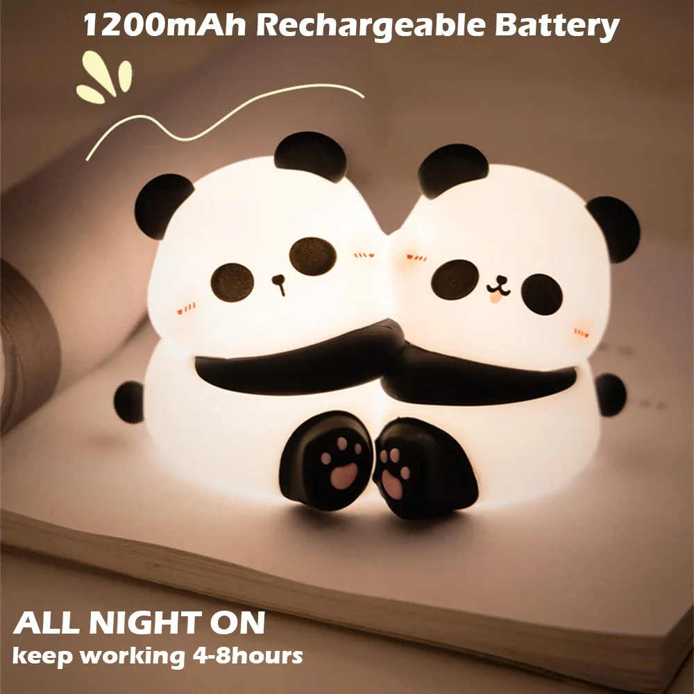 Cute Hug Panda Night Light LED Squishy Animal Night Lamp