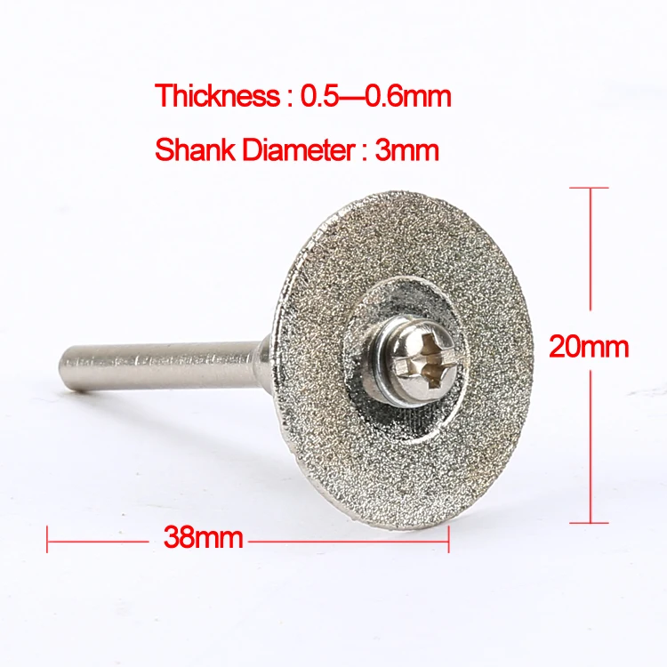 

20 шт. алмазные режущие диски для Dremel роторное алмазное режущее колесо инструмент роторный инструмент Аксессуары с 4 валами для дрели 20 мм