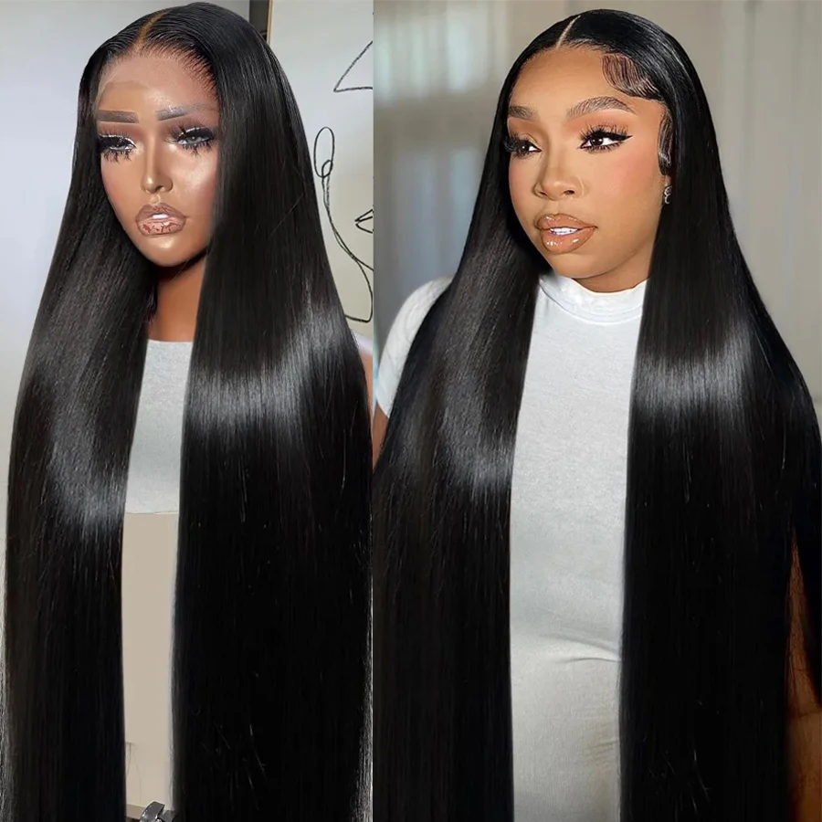 40 Inch HD Lace Wig 13x6 Human Hair Straight Frontal Wig Human Hair For Black Women Pre Plucked Transparent 13x4 Lace Front Wigs