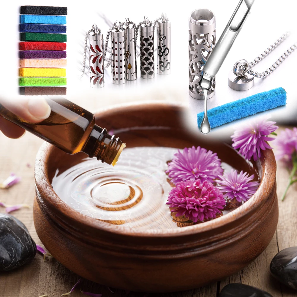 Aromatherapy Diffuser Necklace - Stainless Steel Open Locket with Essential Oil Scent