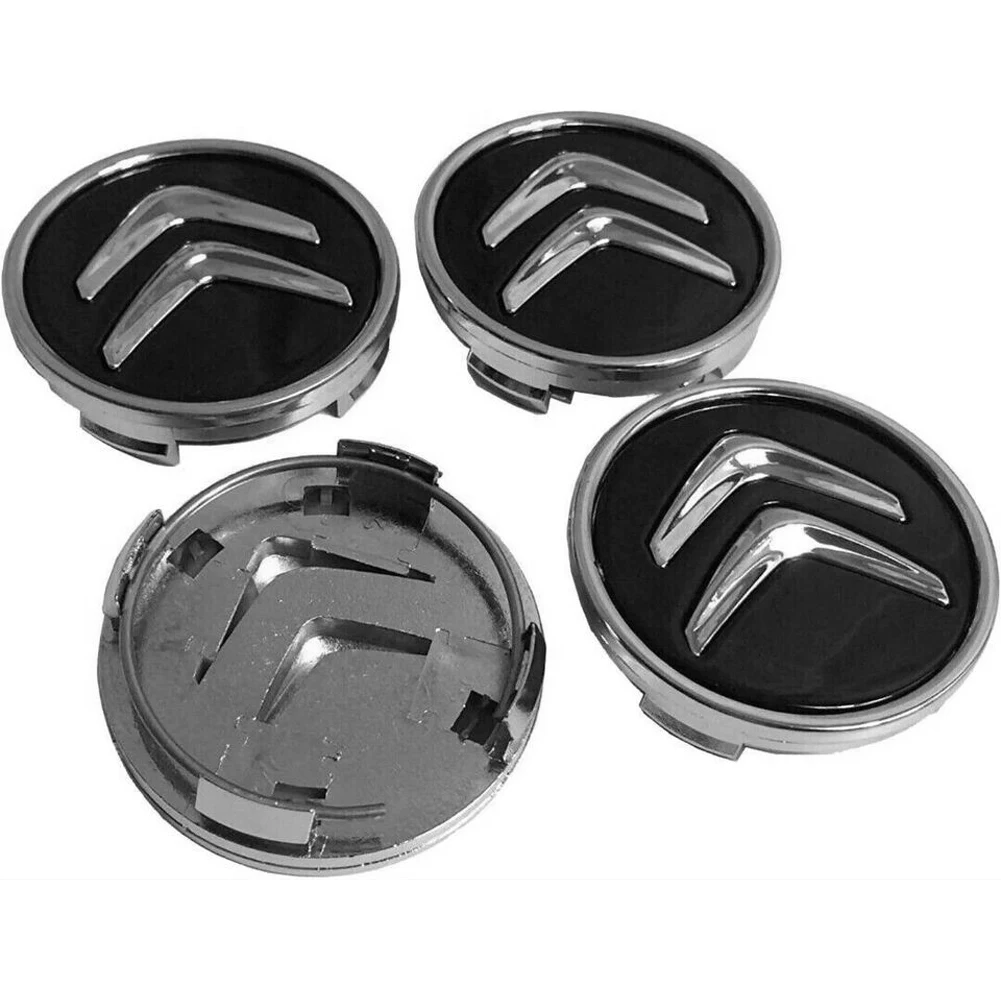 Wheel Hub Covers 4Pcs 60MM Wheel Center Cap Replacement for Citroen C1 C3 C4 DS3 Most Models