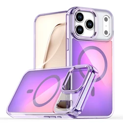 Premium Metallic MagSafe Magnetic Phone Case with Luxe Tone Lens Cover for iPhone 15 Plus (PURPLE)