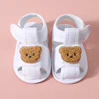 Été nouveau enfant en bas âge sandales mignon dessin animé ours nouveau-né Prewalker coton sandale doux bébé fille semelle antidérapante infantile premiers marcheurs 5