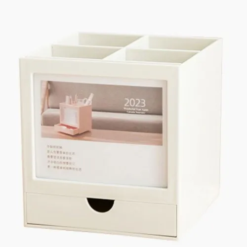 

Large capacity and multi-purpose rotating pencil case holder calendar rotating pencil holder and organizing box holder