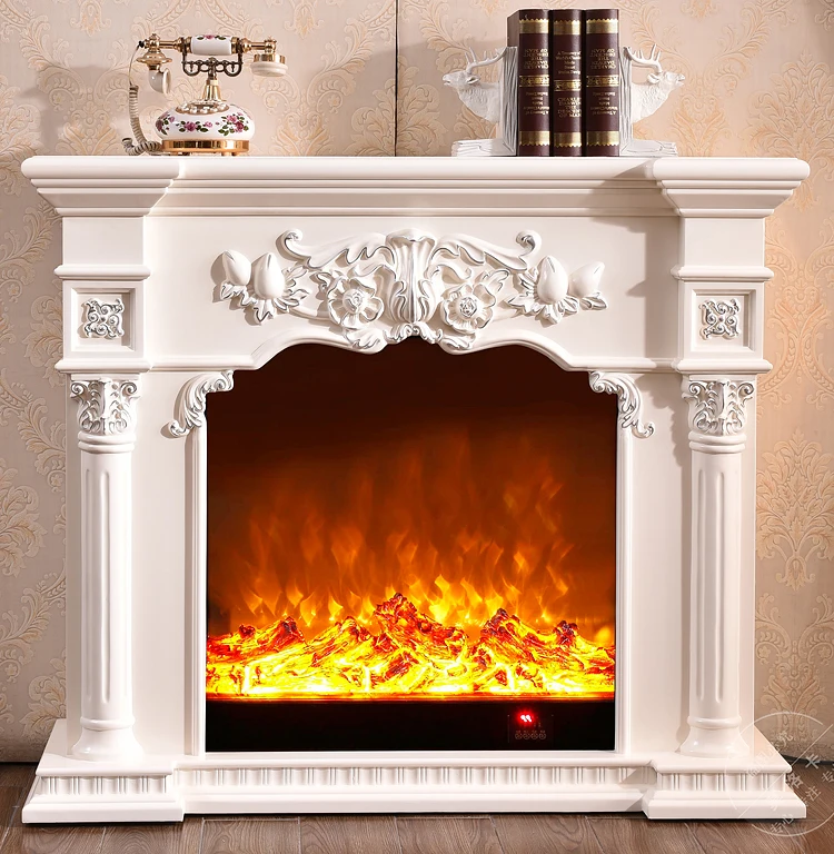 

Simulation of solid wood decoration and heating for electronic fireplace viewing cabinet