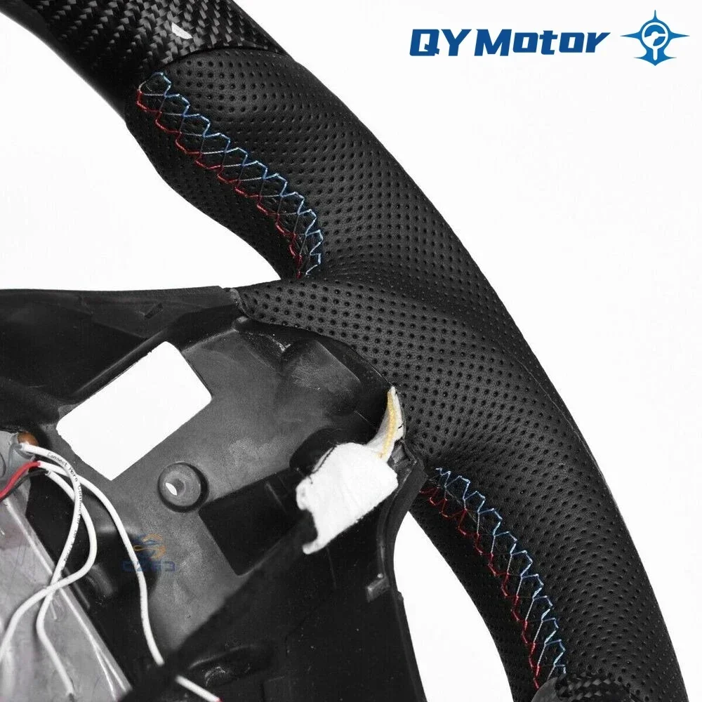 LED 탄소 섬유 천공 가죽, BMW 스티어링 휠 Volant E89 E90 E91 E92 E93 330i 335i 328i M3 2005-2012 3 시리즈에 적합
