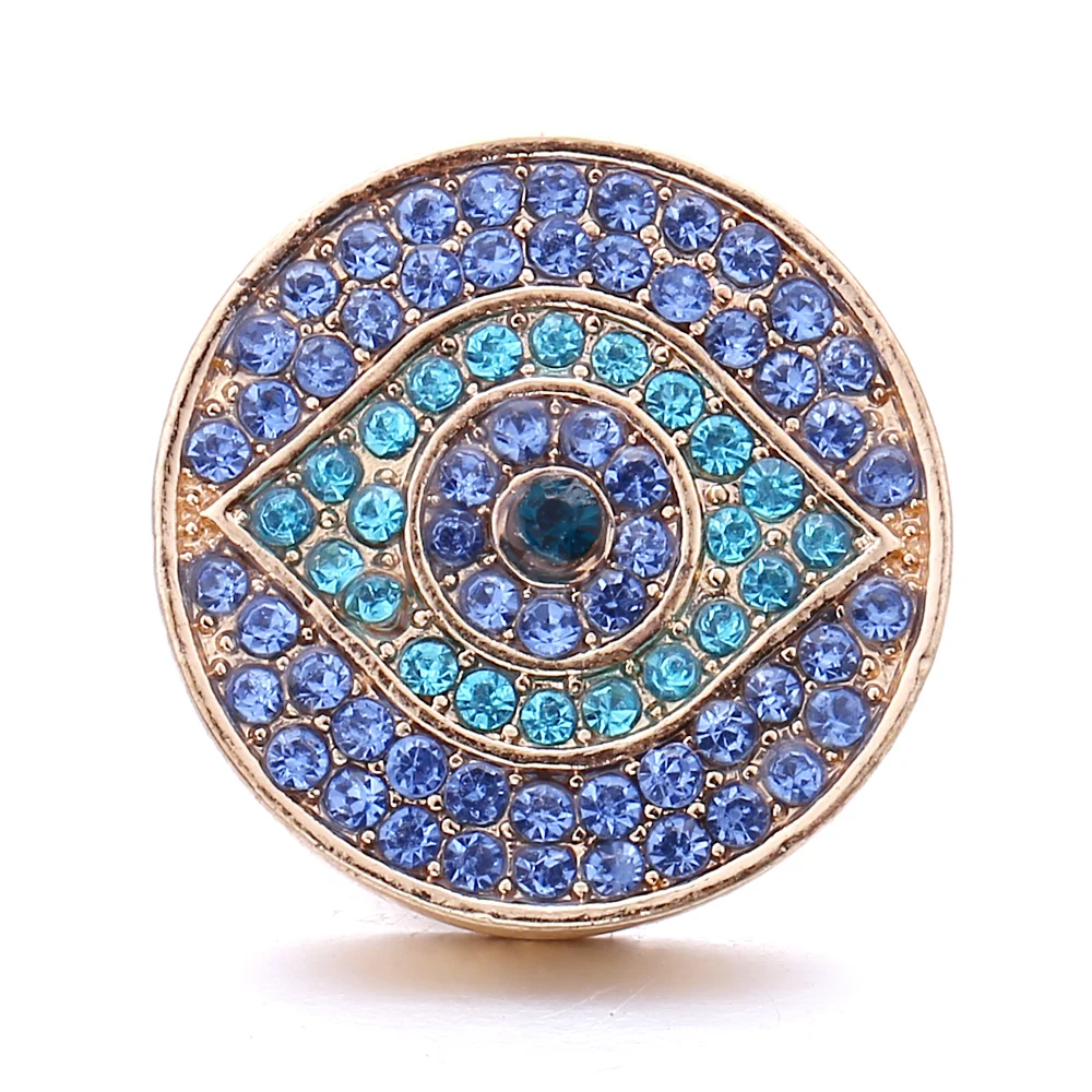 20pcs 18mm Snap Jewelry Crystal Metal Eye 18mm Snap Buttons Diy Charm Snaps Buttons for Snap Button Bracelet Necklace