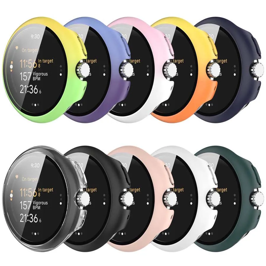 Full-Cover Tempered Glass Protective Case for Google Pixel Watch 3 – 41/45mm Bumper Frame & Screen Protector