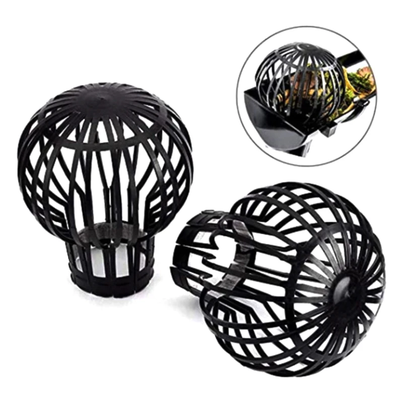 Downpipe strainer leaves protection outdoor downpipe strainer easy install black gutter guard roof drain anti-blocking home debris PP garden