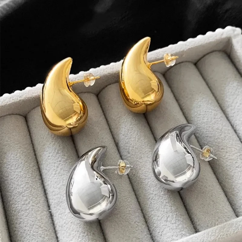 

5Pair, High Quality Trendy Silver 18k Gold Plated Waterdrop Water Drop Teardrop Stud Earrings Ear Studs