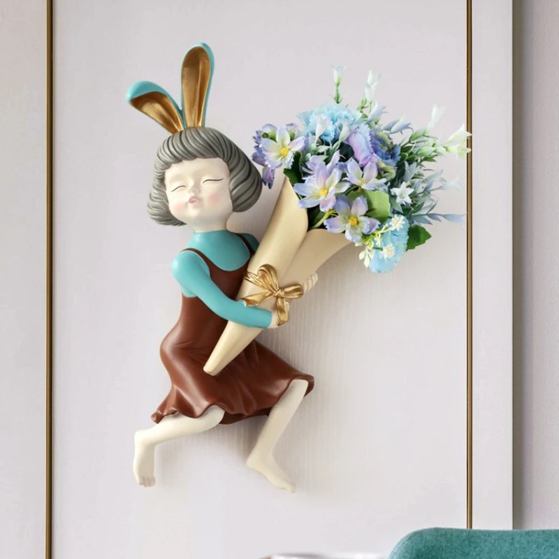 

YY Light Luxury and Simplicity Modern Entrance Wall Hanging Flower Ornament TV Wall Decoration Pendant