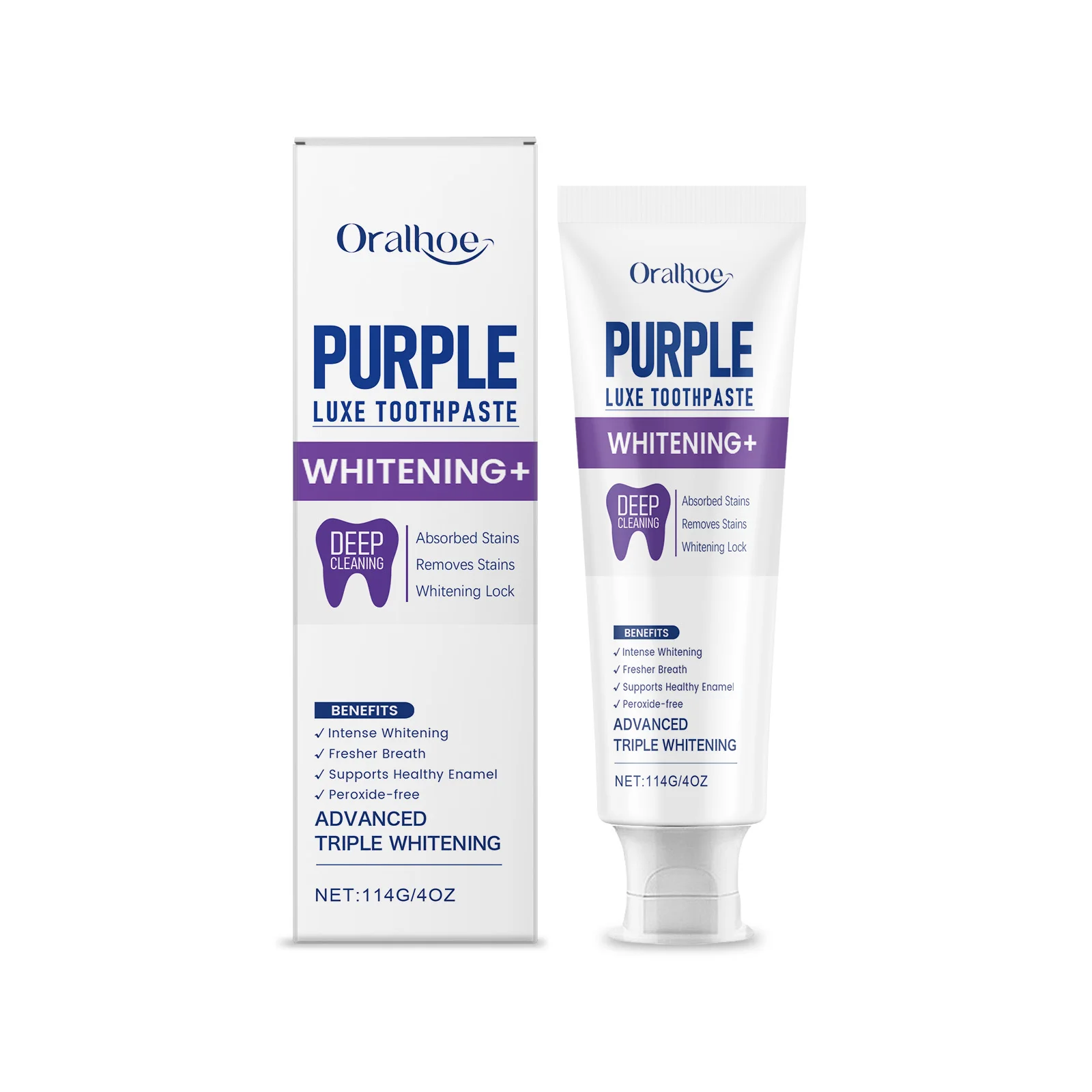 Hydroxyapatite Mint Toothpaste Daily Gentle Care Purple Toothpaste Physical Color Adjustment Fresh And Clean Yellow Teeth 114g