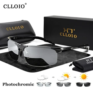 Солнцезащитные очки CLLOIO Мужские поляризационные, алюминиевые фотохромные, хамелеоновые, с антибликовым покрытием, меняющим цвет, для дневного и ночного вождения