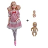 Educational Toy Pregnant Dolls for Children with Two Babies and Random Shoes Accessories Fashion Clothes Gift for Barbie Games 2
