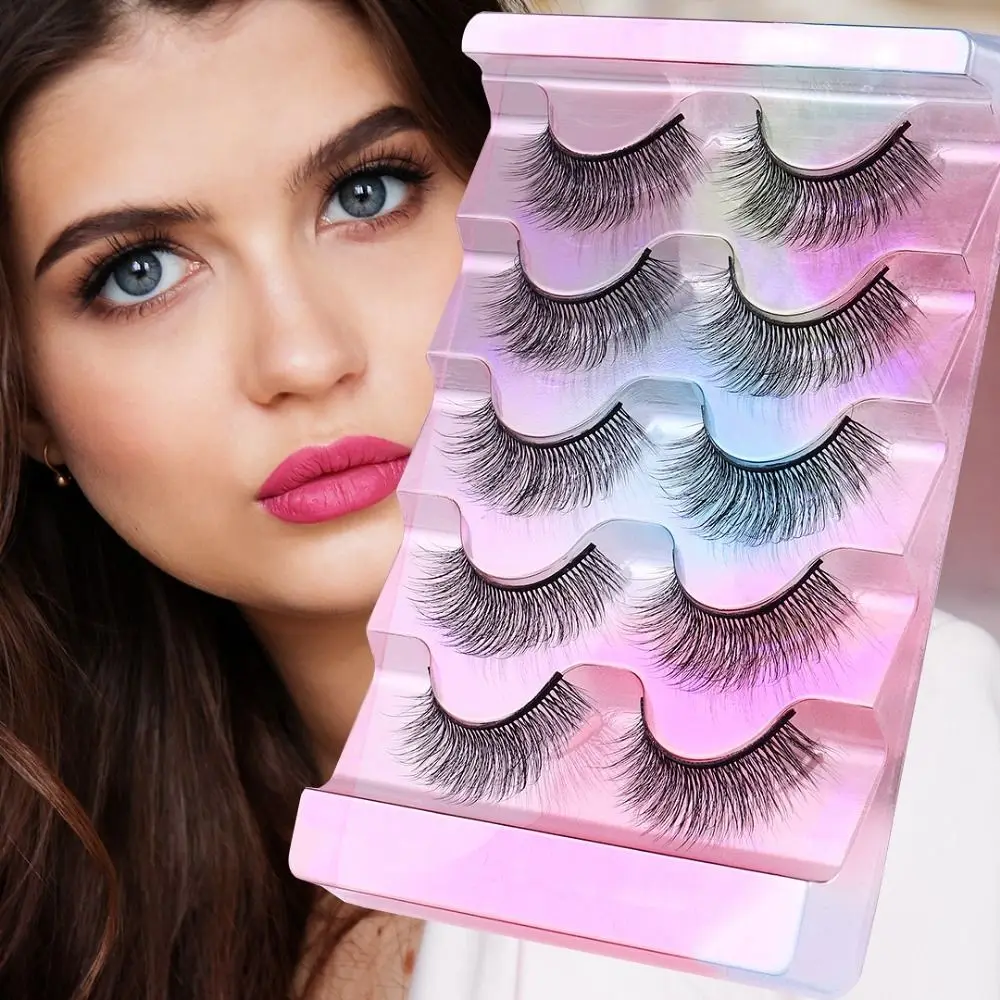 

Fuffy Lashes False Eyelashes Eye Extension Faux Mink Hair Thick Long Eye Lashes Dramatic Volume Handmade Faux Mink Eyelashes