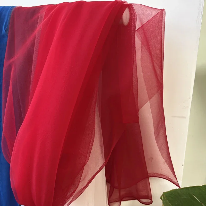 Elegant Red Wine Hanging Mesh Fabric for DIY Wedding and Festival Decor