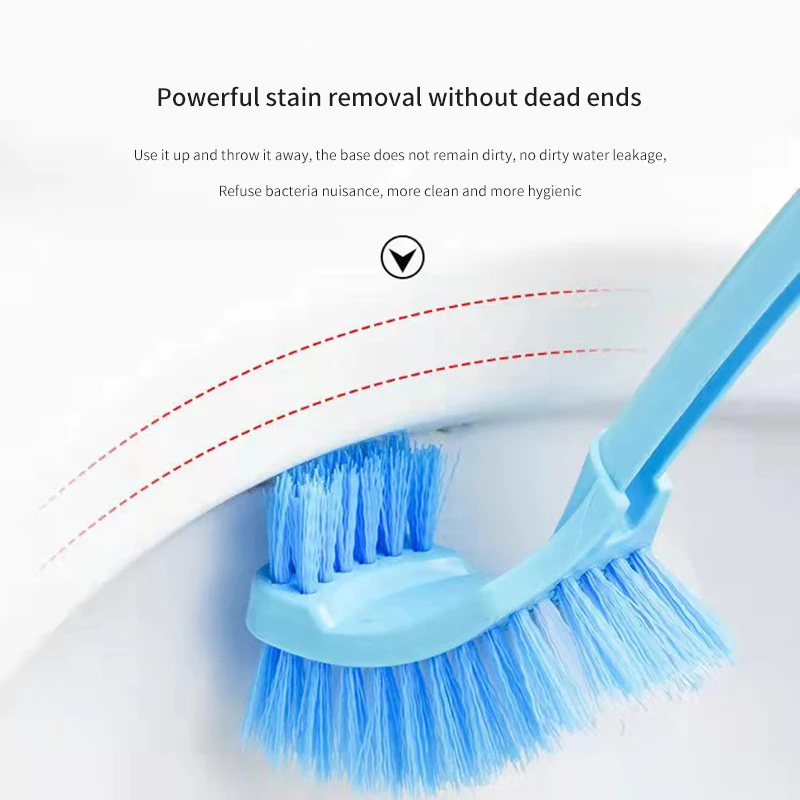 Toilet Brush Set Cleaning Toilet Brush Plastic Long Handle Double-Sided Dead Corner Cleaning Brush Soft Bristled Toilet Floor Seam