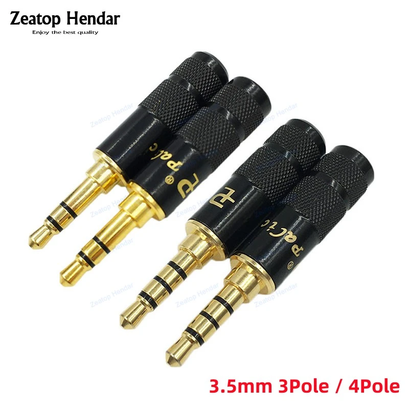 10Pcs Barss 3.5mm 3 4 Pole Stereo Plug 3.5 Audio Repair Headphone Jack