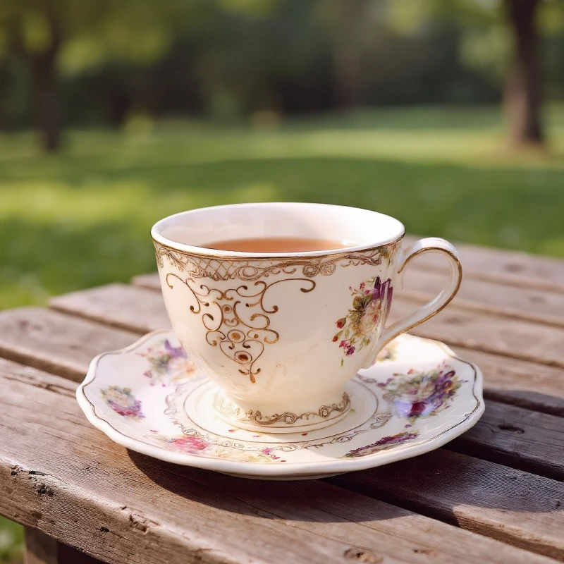 Vintage Hand-Painted Coffee Cup Set 4