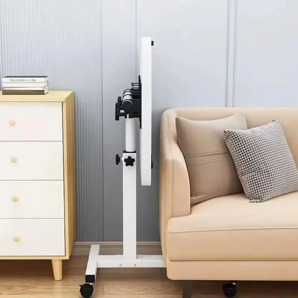 Lifting Mobile Computer Desk Foldable 360&deg; Rotating Plate Double Anti-slip Strips Height Adjustable Portable Home Sofa Tables side table c shaped end table for couch bed tv tray for eating on couch small end tables small spaces easy assembly
