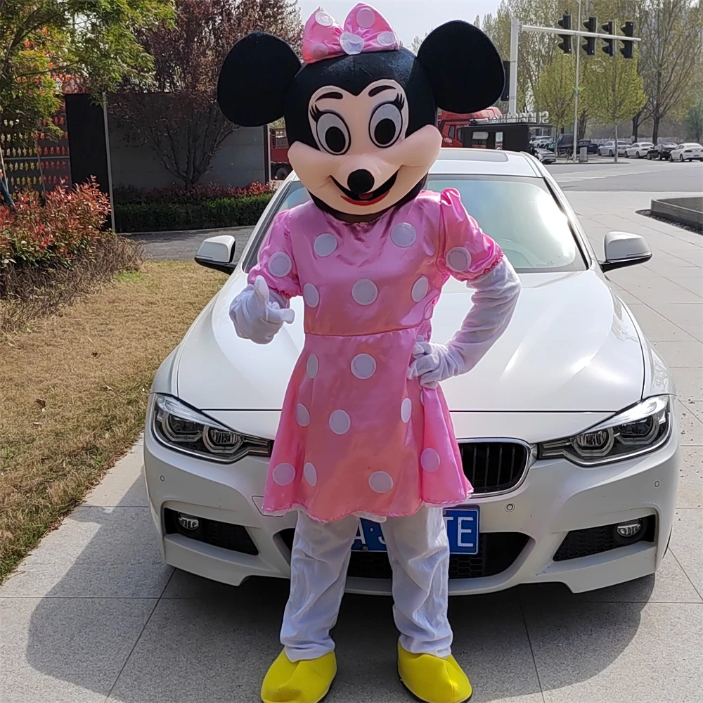 [1Set] Tiger Bunny Pink Minnie Mickey Mouse Mascotte Costume Cosplay Natale Felice Anno Nuovo Festa Di Halloween Eventi Parata Mascotte