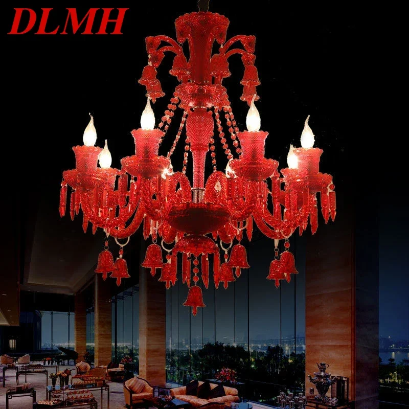 

DLMH Luxurious Style Crystal Pendant Lamp European Candle Lamp Art Living Room Restaurant Bedroom Villa Chandelier