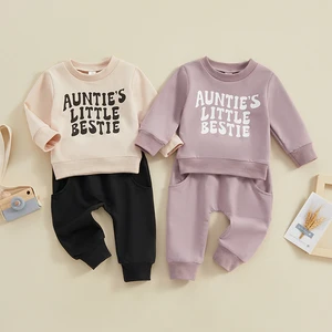 2023-12-05 Lioraitiin Toddler Baby Boy Clothes Set Letter Print Long Sleeve Pullover Tops Sweatshirt Pants Fall Winter Outfits