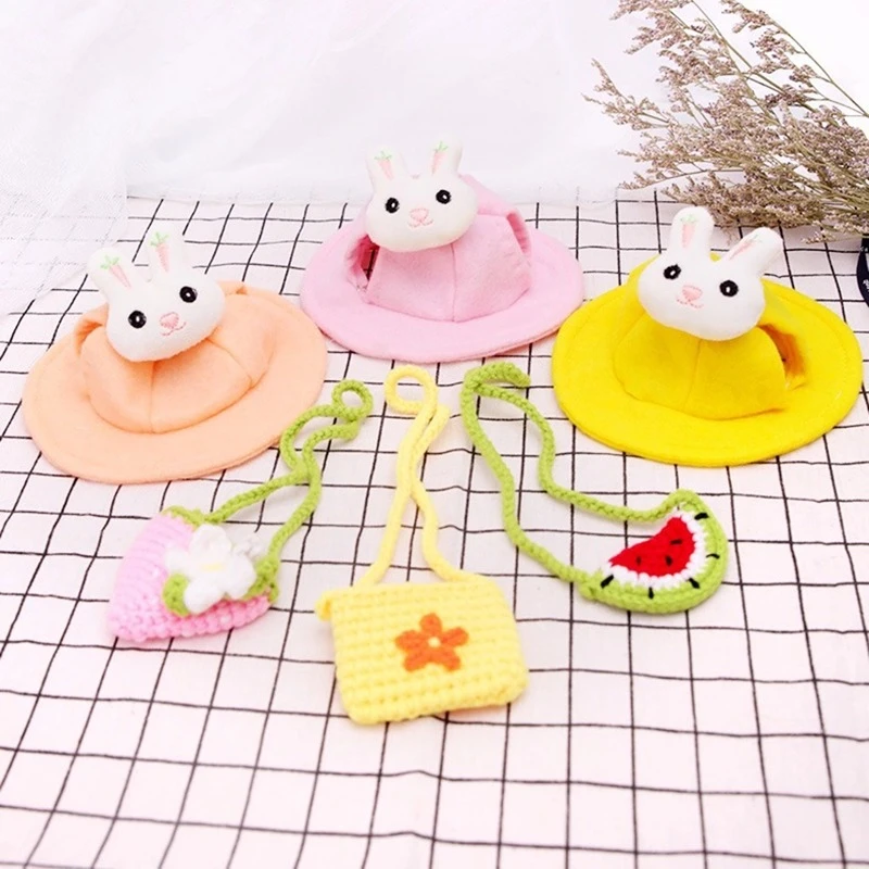 Pet Bunny Hats Guinea Pig Harness Small Animal Vest Bag Hat Ferret Bunny Hamster Small Pet Accessories