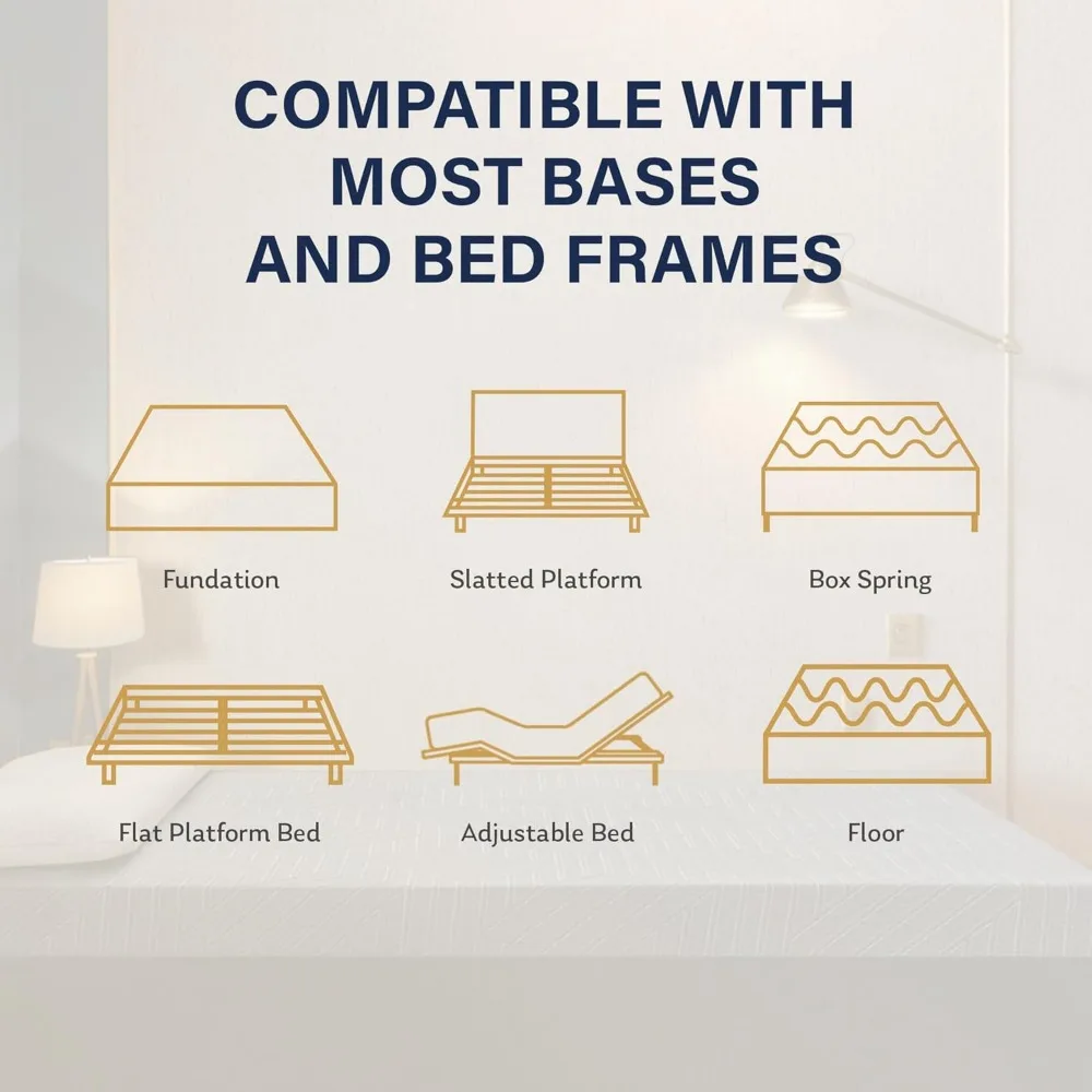 14 Inch Queen Mattress, Copper Gel Memory Foam Mattress, Therapeutic Mattress in a Box, Fiberglass Free Medium Mattress 5