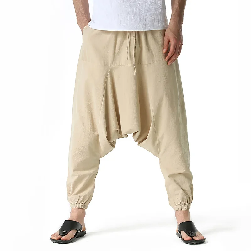 Herren-Haremshose mit tiefem Schritt, japanische Streetwear, individuelles Design, Trainingshose, knöchellang, lässige, übergroße Hose – Detail 16