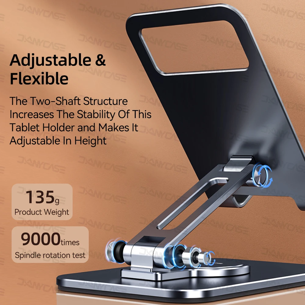 Suporte Dobrável Ajustável para Tablet Suporte de Rotação de 360 ° para Ipad Phone Samsung Xiaomi Lenovo Huawei Suporte - Imagem 5