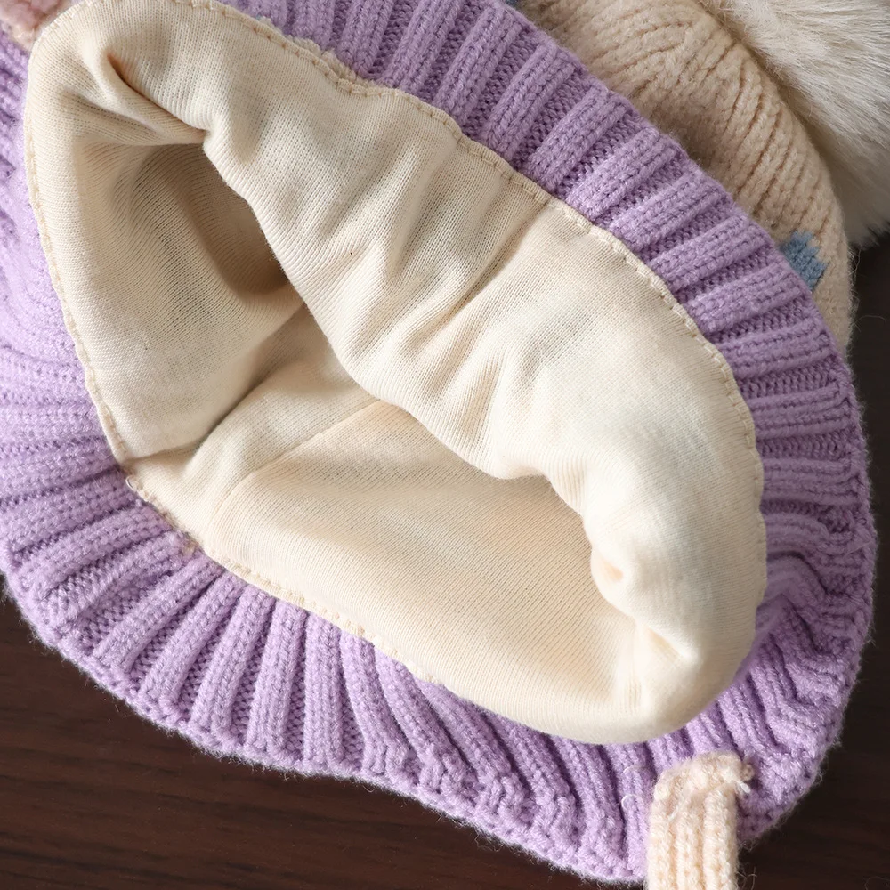 Winter Baby Hut Pompon Fleece Futter Baby Mütze Baby Motorhaube Kinder Mütze für Mädchen Jungen Bobble Kinder Hut für Kinder 1-4y – Detail 10