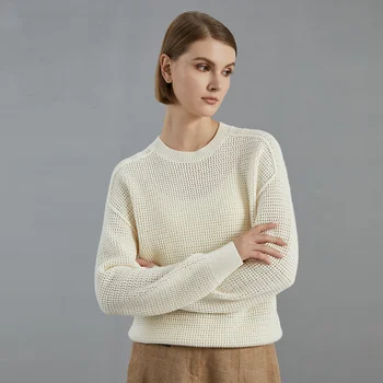BC759 High Quality Luxury Women's Clothing 100% Wool thick Pullover Knitted Sweater Winter