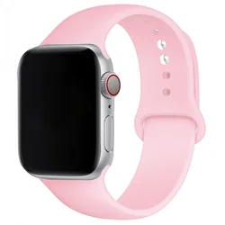 Silicone Sport Wristband for 42 44 45 49mm-S10 46 (44 Girl Pink)