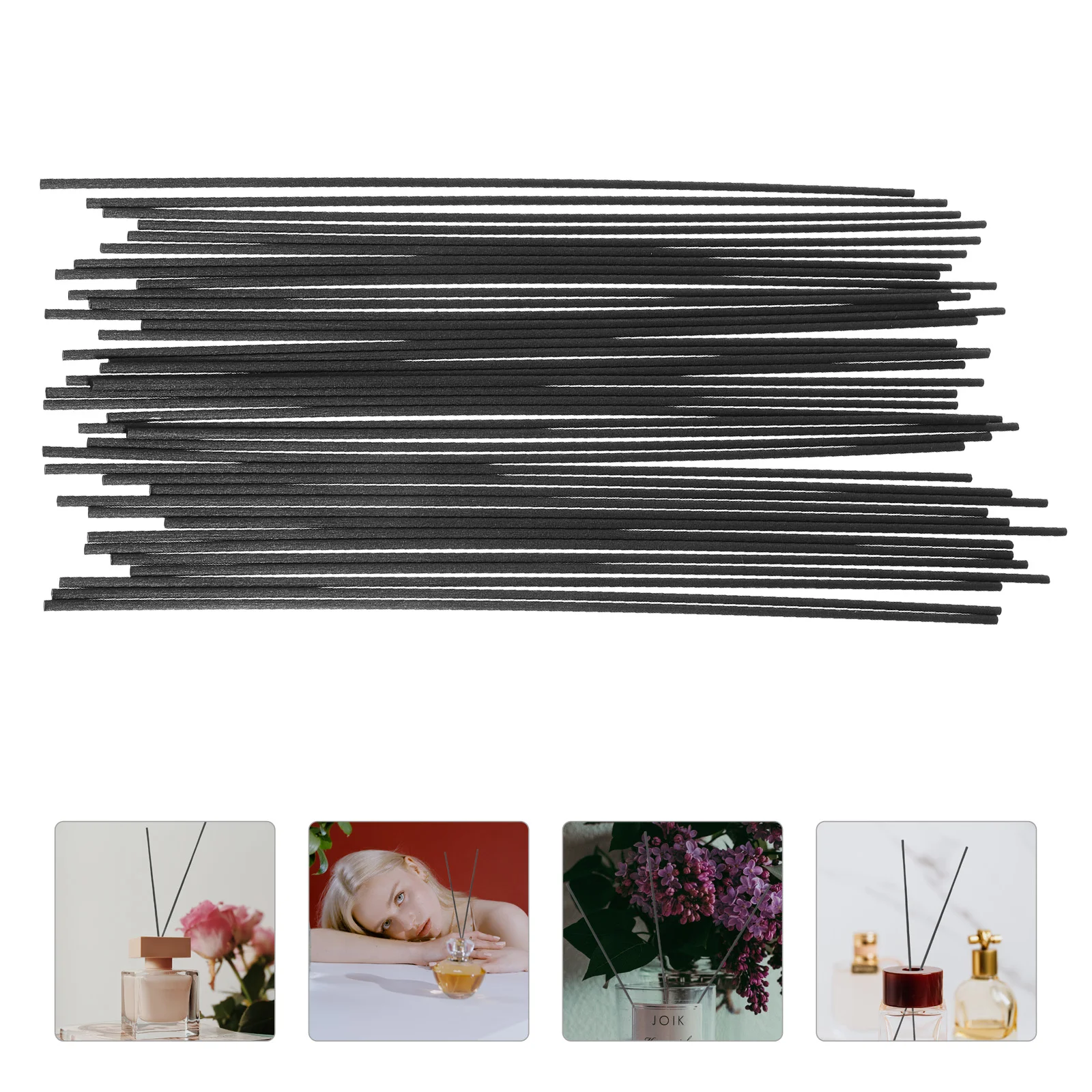 100 Pcs Black Aromatherapy Stick Diffuser Fragrance Fiber Sticks Essential Oil Aroma Household Decor Portable Scented